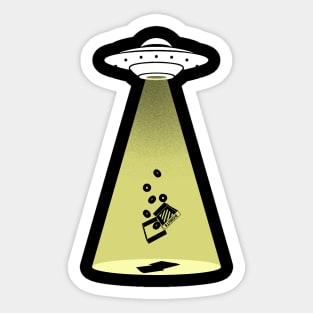 DONUTS ALIEN ABDUCTION UFO Sticker